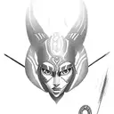 Ahsoka Tano portrait The Clone Wars Season 7 style tattoo design idea