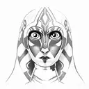 Ahsoka Tano portrait The Clone Wars Season 7 style tattoo design idea