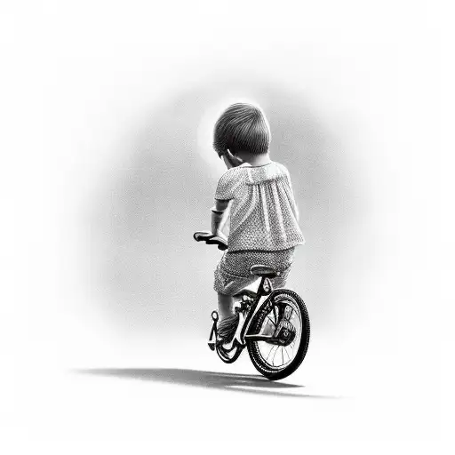  a child falls from the bicycle tattoo design idea