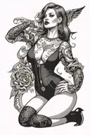 milf girl sexy full body tattoo design idea