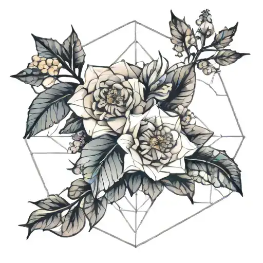 fine line - scopio astrology signs and birth flower tattoo design idea
