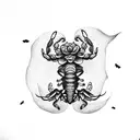 Scorpio with October and September birth flowers tattoo design idea
