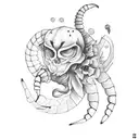 Scorpio with October and September birth flowers tattoo design idea