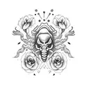 Scorpio with October and September birth flowers tattoo design idea