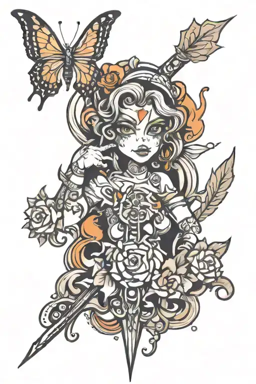luck and intuition tattoo design idea