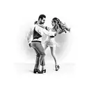 Esqueletos bailando tango tattoo design idea