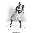 Esqueletos bailando tango tattoo design idea