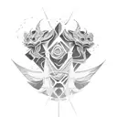 Esqueletos bailando tango tattoo design idea