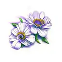 violets and daisies  tattoo design idea