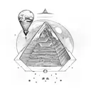 pyramid, at the bottom is a swamp and at the top is a galaxys tattoo design idea