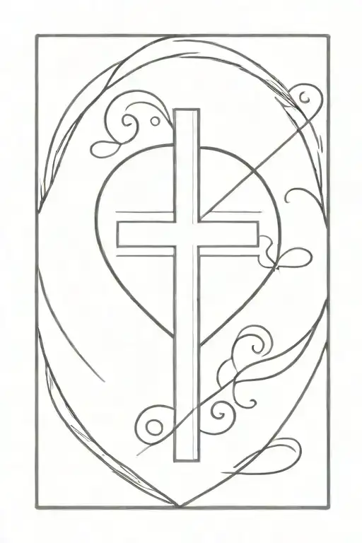 the symbols heart and cross very simple tattoo design tattoo design idea