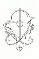 the word 'agape' in Greek letters with the symbols heart and cross tattoo design idea