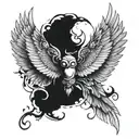 siva damru with wings tattoo design idea