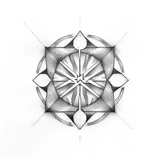 Create a minimalist tattoo of a Covenant symbol in dotwork style tattoo design idea