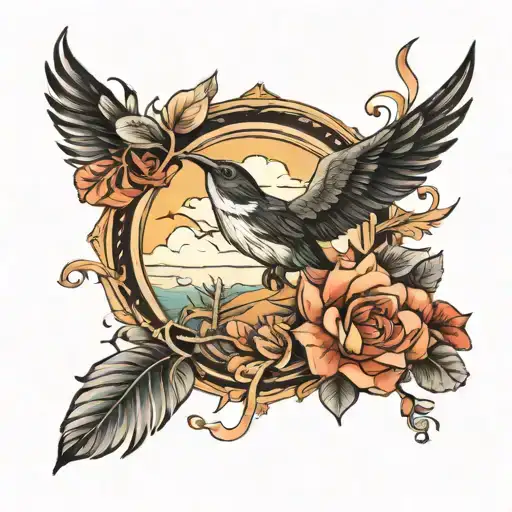 travel and nature tattoo design idea
