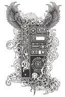 dark fantasy vhs tape visual design tattoo design idea