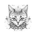 cat bicycle tattoo design idea