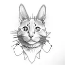 cat on bicycle tattoo design idea