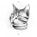 cat on bicycle tattoo design idea