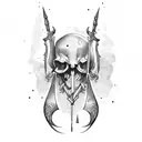 Grim reaper's scythe with new life tattoo design idea