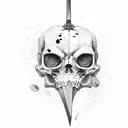 Grim reaper's scythe with new life tattoo design idea