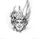 Harlequins Rugby Club Jester  tattoo design idea