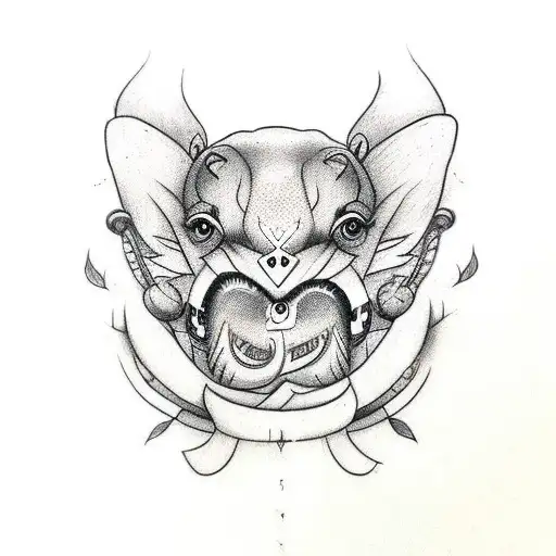 club two names and generate a couples tattoo .names are Shreyas and  Gadha tattoo design idea