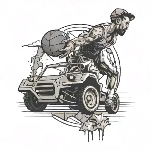 A Nocta brand basketball jersey design with forklift accents tattoo design idea