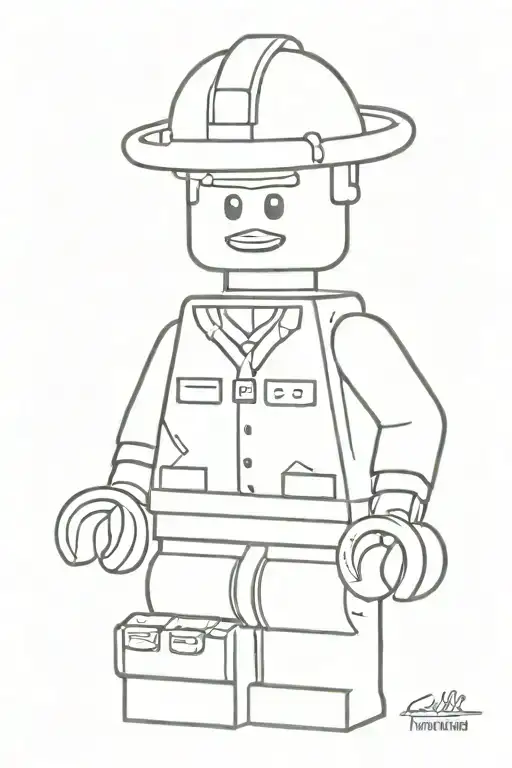 lego minifigure worker tattoo design idea