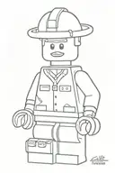 lego minifigure worker tattoo design idea