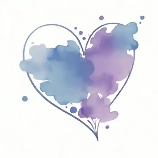 paw prints in heart with colur tattoo design idea