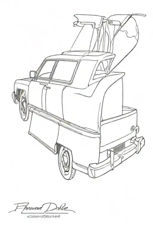 "Fleetwood Coupe DeVille 1986-2022" tattoo design idea