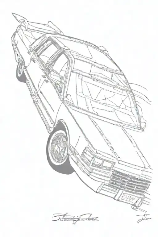 Fleetwood Coupe DeVille 1986-2022 tattoo design idea