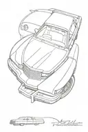 "Fleetwood Coupe DeVille 1986-2022" tattoo design idea