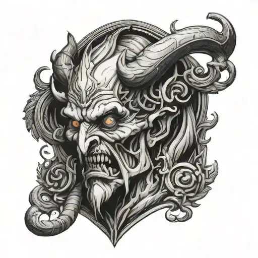 the demon mammon tattoo design idea