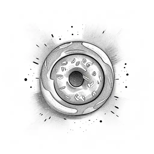 space donut tattoo design idea