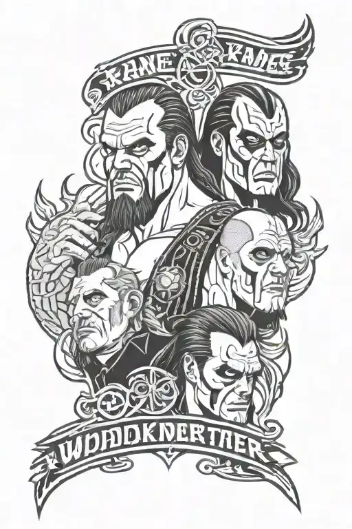 Kane and undertaker wwe tattoo design idea