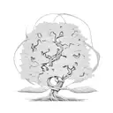 Tree of life intertwined with a winding river symbolizing the cycle of life and death tattoo design idea