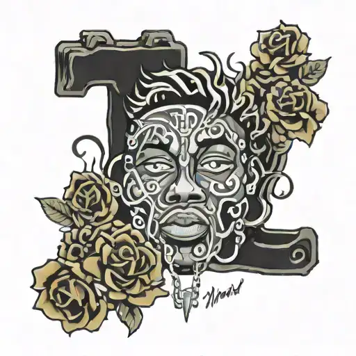 juice wrld 999 anxiety tattoo design idea