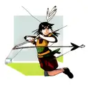 mended arrow with feather tattoo design idea