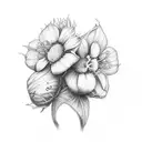 october july and march birth flower stem with the dates 1999 2004 and 1997 underneath tattoo design idea