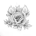 october july and march birth flower stem with the dates 1999 2004 and 1997 underneath tattoo design idea