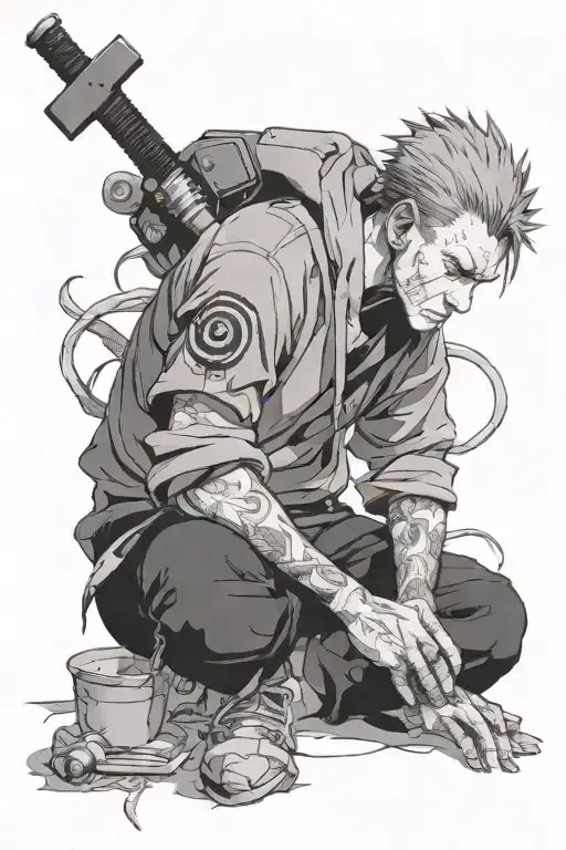 "Toji Fushiguro Jujutsu Kaisen" tattoo design idea