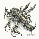Scorpion crawling tattoo design idea