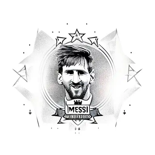 Messi con todos sus trofeos tattoo design idea