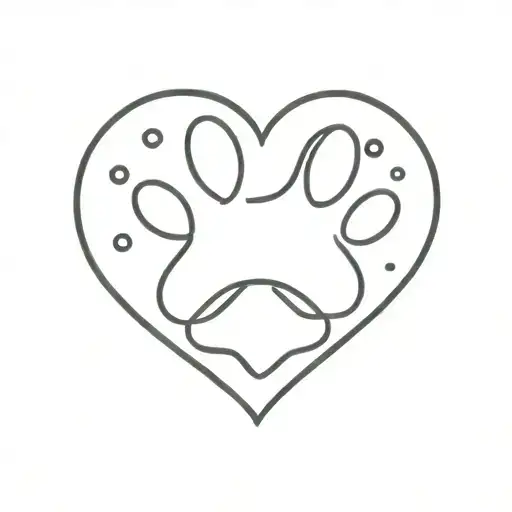 paw print heart oreo tattoo design idea
