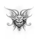 devil with angel face design tattoo design idea