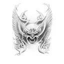 devil with angel face design tattoo design idea