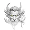 devil with angel face design tattoo design idea