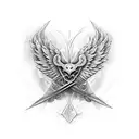 leona con la frace Dios te dió las alas pero a mí me saco el corazón ,brazo tattoo design idea